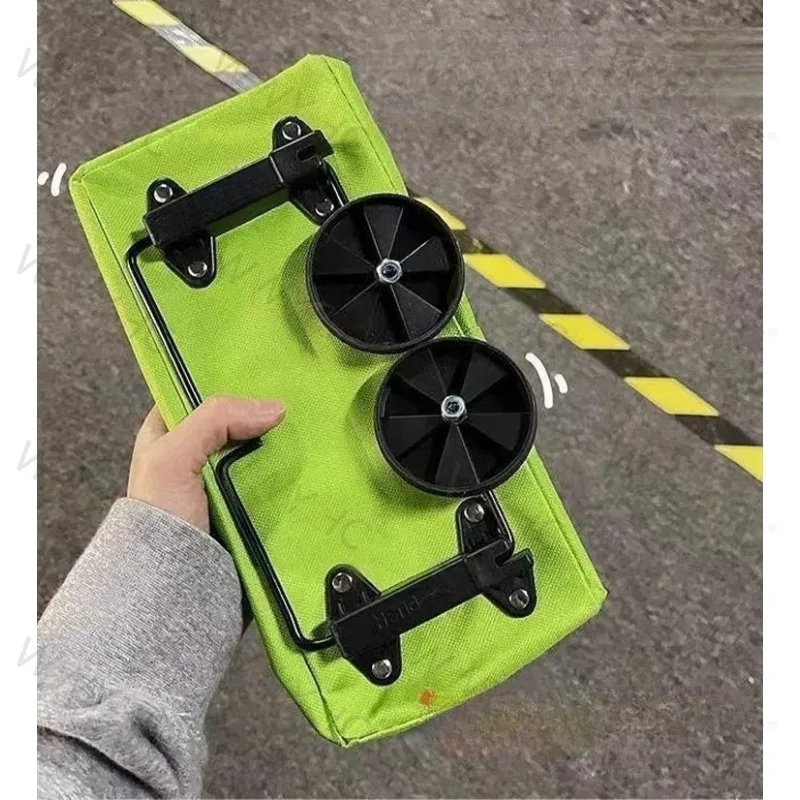 Portable Folding Shopping Cart Lightweight Grocery Trolley with Wheels Household Outdoor Hand Pull Cart