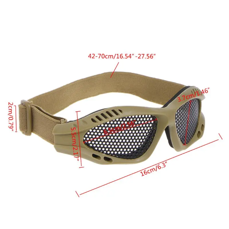 Tactical Motorcycle Airsoft Eye Protection Goggles Anti Fog Mesh Metal Glasses