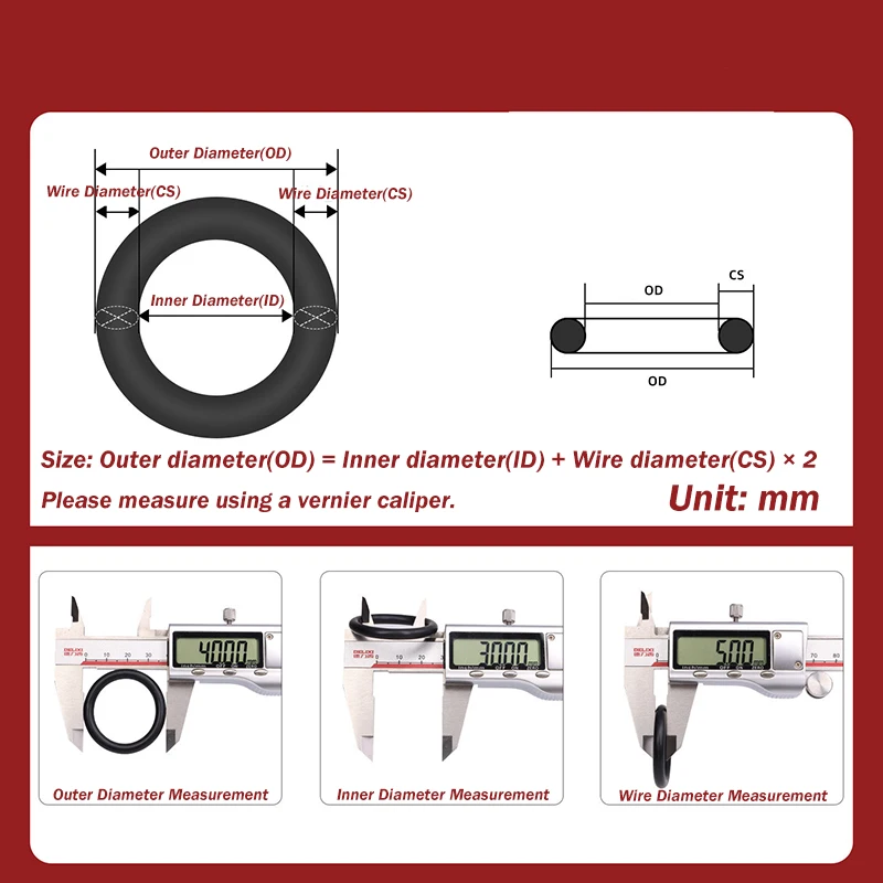 NBR Rubber Oring Sealing Washer Black Nitrile O-ring CS1/1.5/2/3/5mm Oil Resistant High Temperature Ring Gasket OD:46-105mm