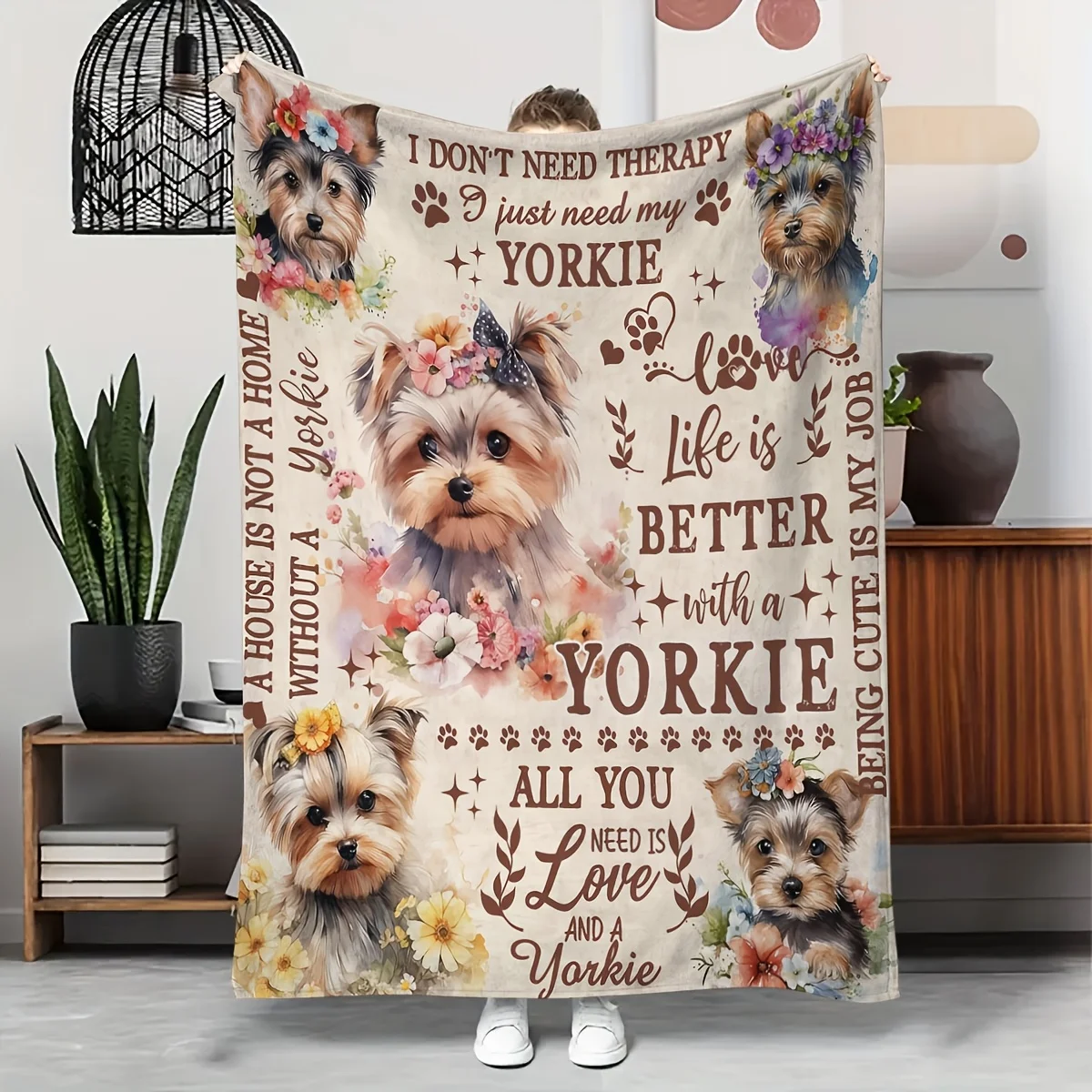 A Flannel Blanket Featuring a Schnauzer Dog, a Quirky Dog Envelope Blanket, a Gift Blanket for Dog Lovers, a Birthday Present fo