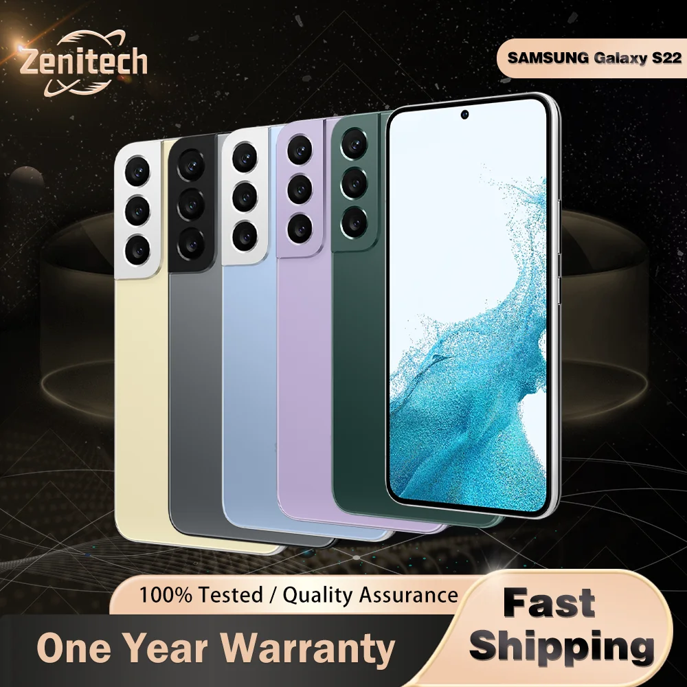 Samsung Galaxy S22 5G S901U1 Оригинальный 6,1-дюймовый AMOLED-RAM 8 ГБ ПЗУ 128/256 ГБ Snapdragon NFC восьмиядерный сотовый телефон Android S22