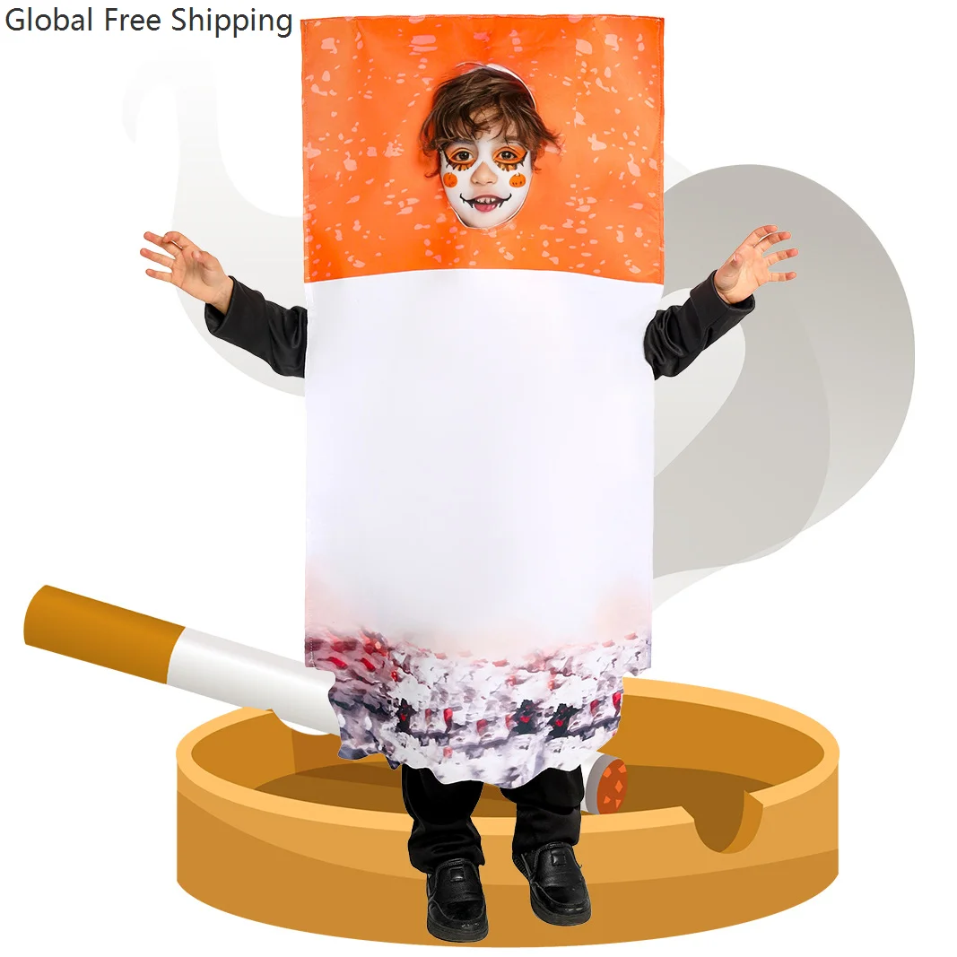

2025 New Arrival Funny Boy Cigarette Set Halloween Party Fancy Dress Children Cartoon Tobacco Smoke Smoking Stage Jumpsuit Suit