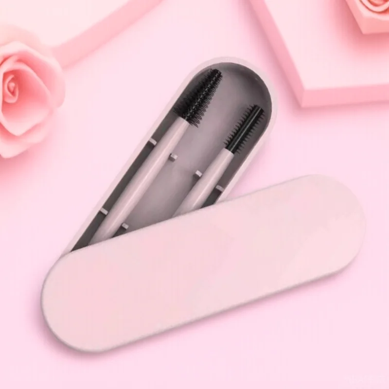 

1set Silicone Makeup Brushes Set Eyelash Comb Beauty Tools Pink Women Eyebrow Brush Portable Travel Home Salon Use Cosmetics