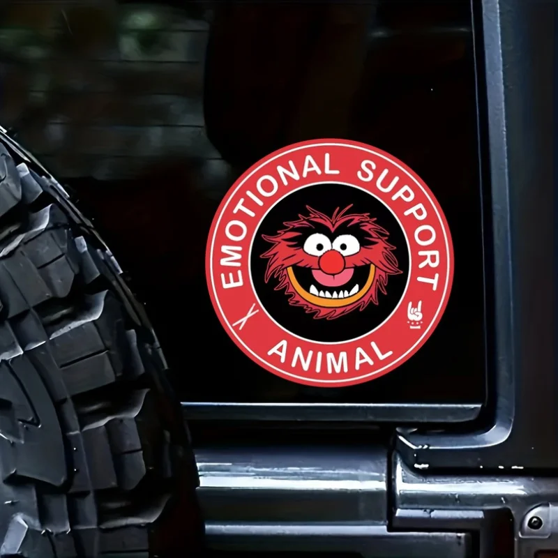 Vinyl Emotional Support Animal Decal - Muppets Inspired 5-inch Sticker for Cars, Laptops, and More - Durable and Weather-Resista