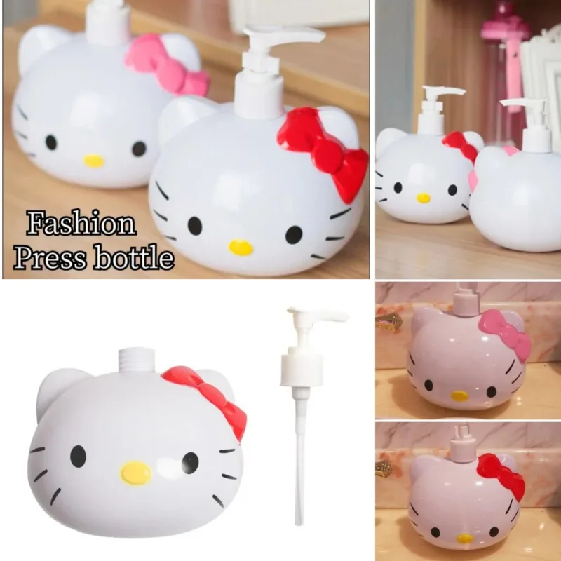 

Пресс-бутылка Hello Kitty, мультяшный бытовой гель для душа, шампунь, косметический лосьон, пресс-бутылка, портативная дорожная разделенная бутылка для розлива
