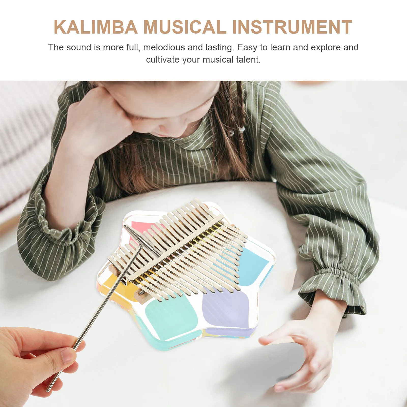 

Acrylic Thumb Finger Piano Kalimba 21 Keys Portable Mini Instrument for Beginners Kalimba Musical EVA Case Included