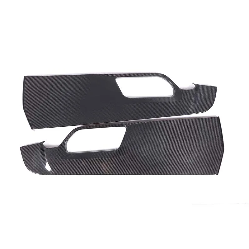 2 قطعة ألياف الكربون الحقيقية لاند روفر ديفندر 90 110 2020 + سيارة التحكم المركزي درابزين الجانب لوحة كبيرة الملحقات الداخلية #4