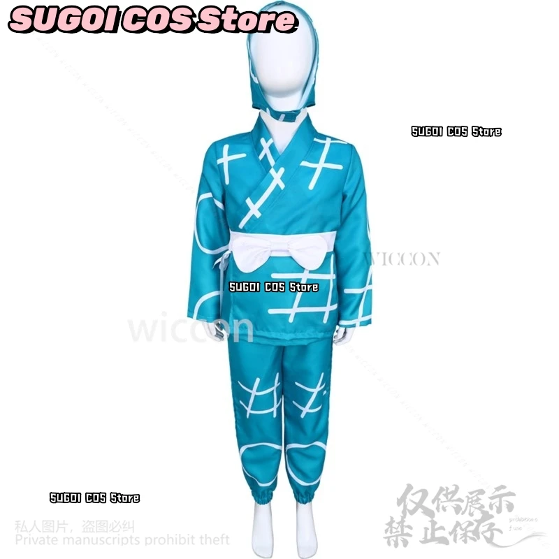 Anime Nintama Rantarou Cosplay Cartoon Uniform Japanese Ninja Blue Kimono Suit Kawaii Cute Hat Rantarou Halloween Suits