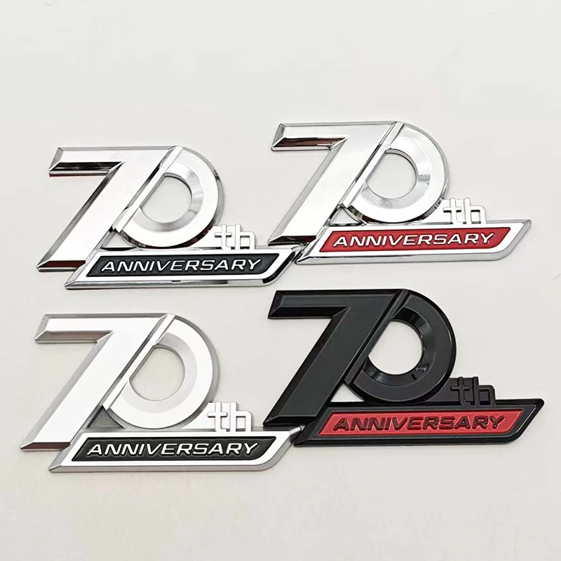 

3D ABS Car Styling Logo 70th Anniversary Badge Fender Side Emblem Sticker Decals Auto Universal decoration Accessories