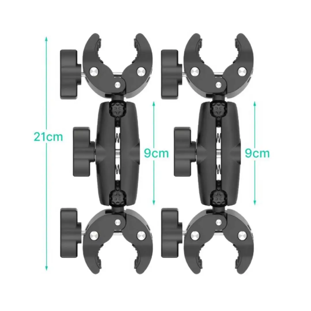 Dubbele Hoofd Klem Kit Voor Insta360 Een X2 X3 Motorfiets Dubbele Clip Beugel voor GoPro 11 10 9 Actie camera Accessoires