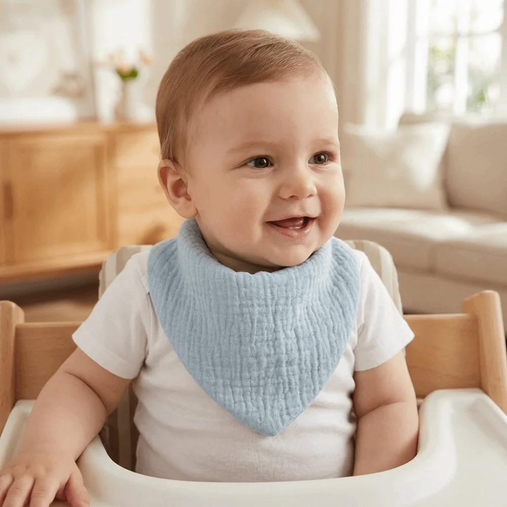 Cotton Material Newborn Feeding Saliva Towel Soft Triangle Shape Baby Burp Cloth Solid Color Absorbent Drool Bandana Bib