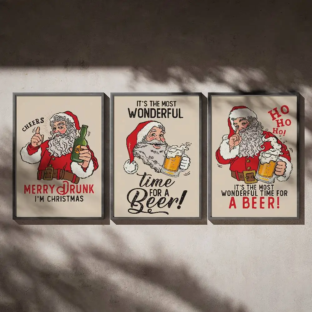 

Christmas Santa Claus Retro Poster Posters,waterproof Paper Stickers,coffee Shops,bar Living Rooms