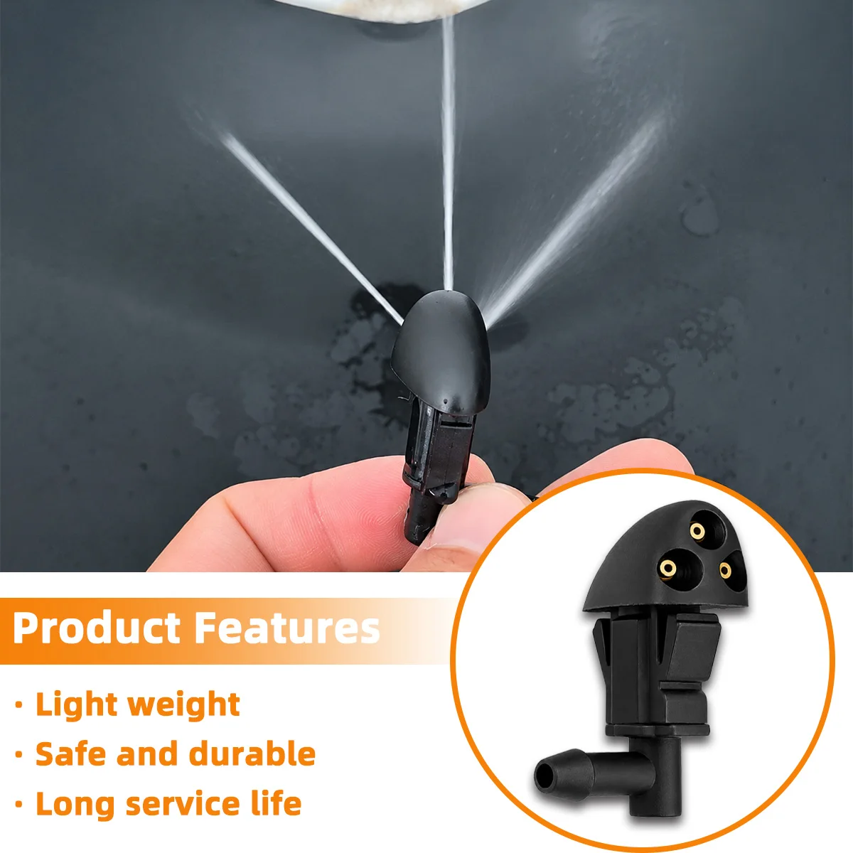 2 Stück 3-Loch-Auto-Scheibenwischer-Wassersprühdüse 901-955-PZ01, passend für Chevrolet Cruze Holden Cruze Autoteile Zubehör – Detail 2