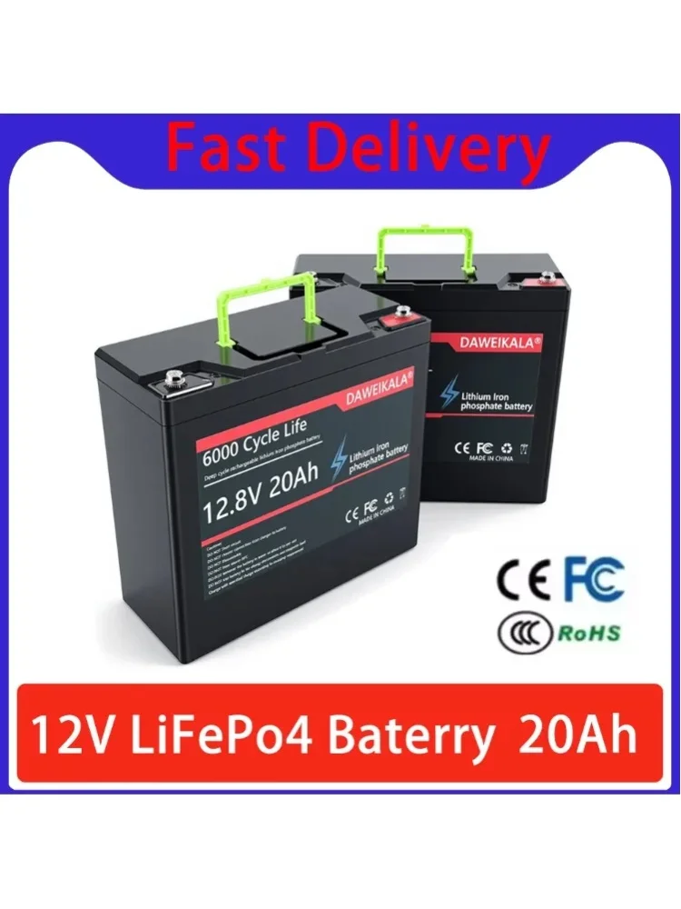 Akumulator LiFePO4 20Ah 12V, bezobsługowy, głębokiego cyklu, z BMS 30A, zabezpieczeniem przed przeładowaniem, nadmiernym rozładowaniem i zwarciem, zgodny z CE RoHS, do opryskiwaczy elektrycznych, — 2
