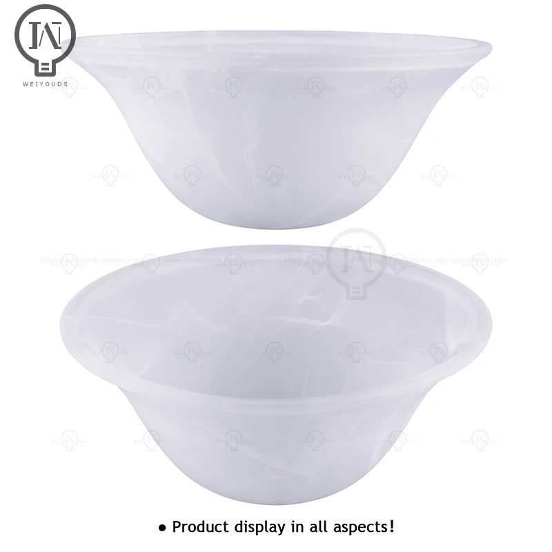 Alabaster White/Amber Glass Lamp Shade,  E27 Wall Light Ceiling Light Pendant Light Fan Light Floor Light Lampshade Replacement