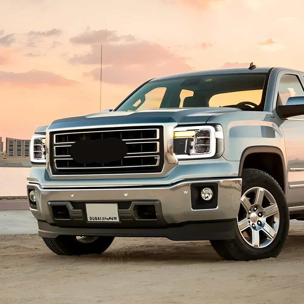

Автомобильные передние фонари для GMC Sierra 2007-2013, обновленная сборка автомобильных фар, высококачественные светодиодные динамические линзы проектора, аксессуары