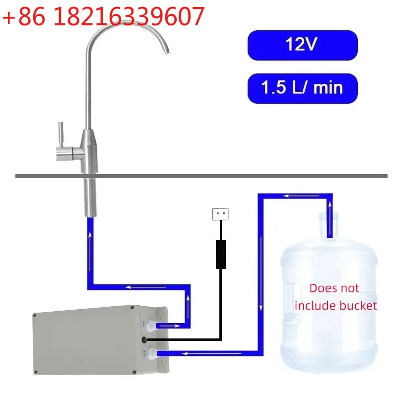 Bomba de agua eléctrica para grifo TAO, 12V, 1,5 l/min, bomba de succión automática para caravana, bomba de agua eléctrica para cocina