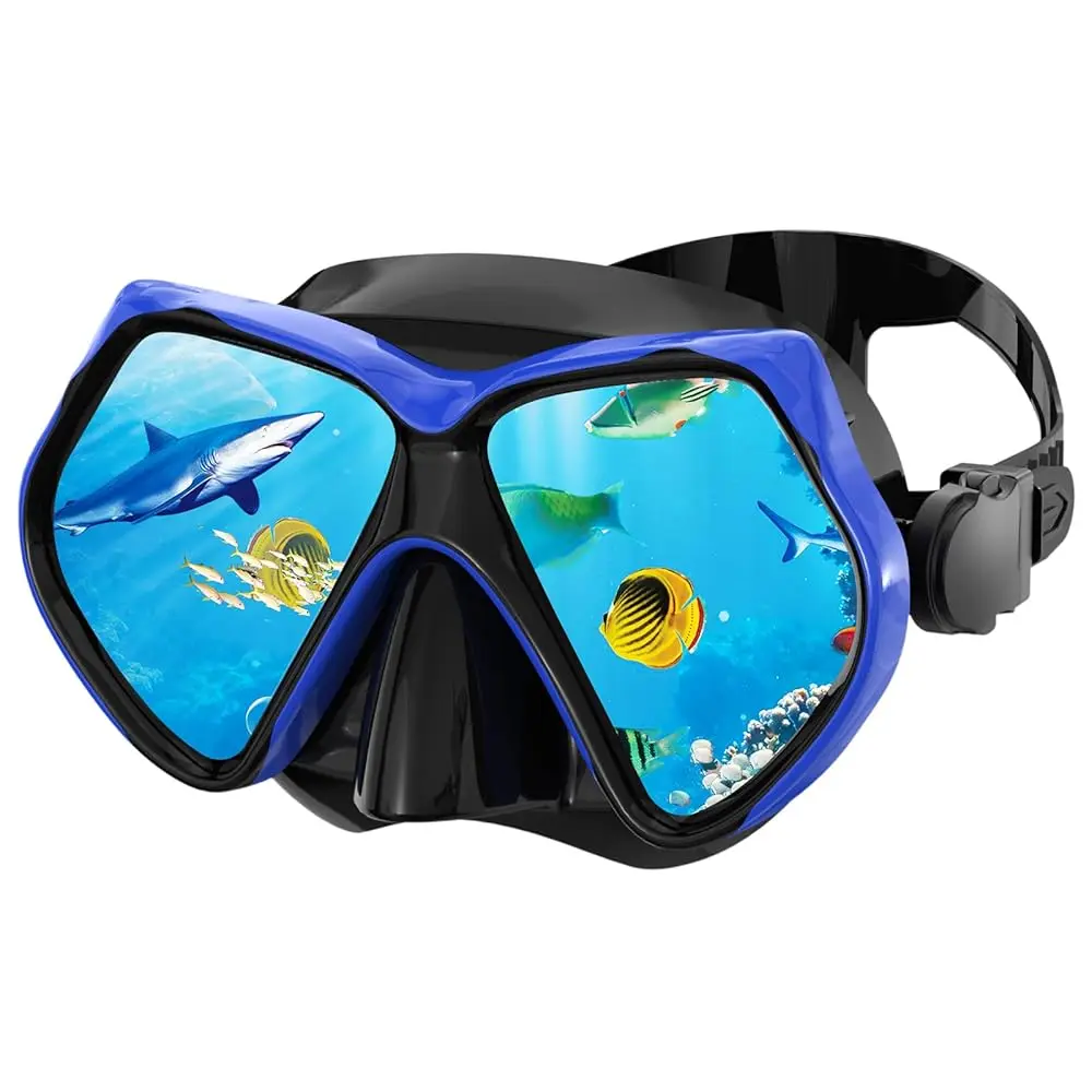 

Маска для дайвинга для взрослых, маска для снорклинга, очки для плавания с защитой для носа, панорамное HD-стекло из закаленного стекла для дайвинга, плавания и снорклинга