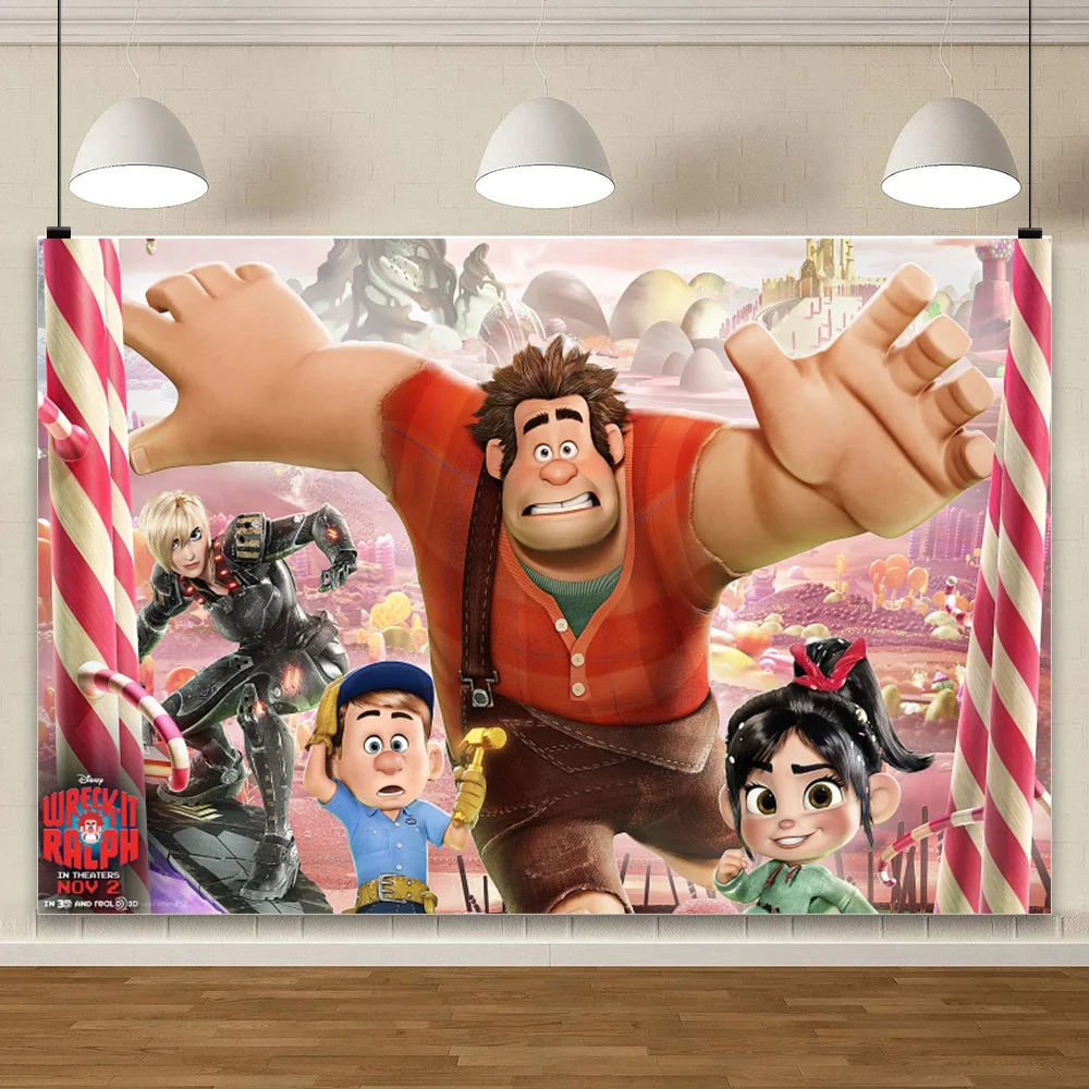 Wreck-It Ralph Fix-It Felix Photo Background Background per la fotografia Baby Shower forniture per oggetti di scena per la decorazione della festa di compleanno dei bambini