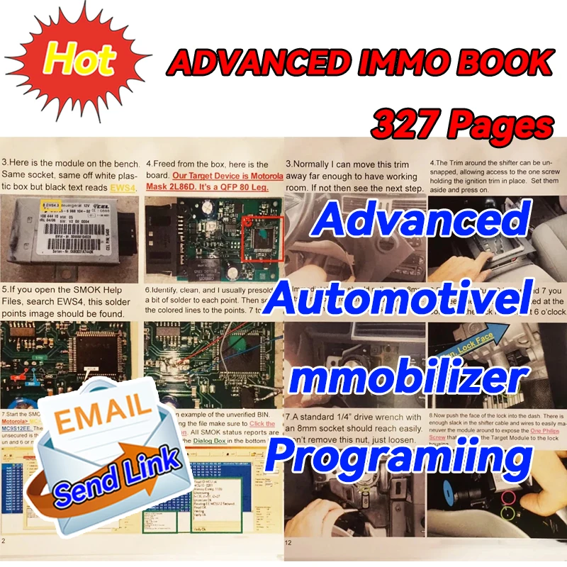 327 Pages PDF Advanced IMMO BOOK Automotive Immobilizer Programming Ebook Check/Diagnose/Repair Car Control Box ECU Teaching