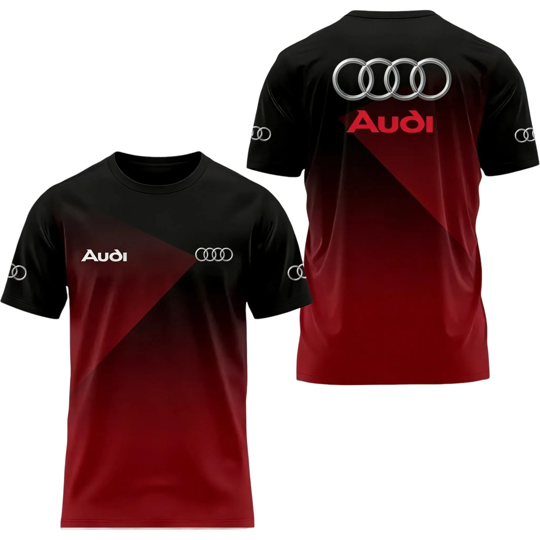 Camiseta con tipo de Audi Impreso en 3D para Hombre, Verano 2026, Absorbente de Humedad, Secado Rápido, Cómoda, de Manga Corta