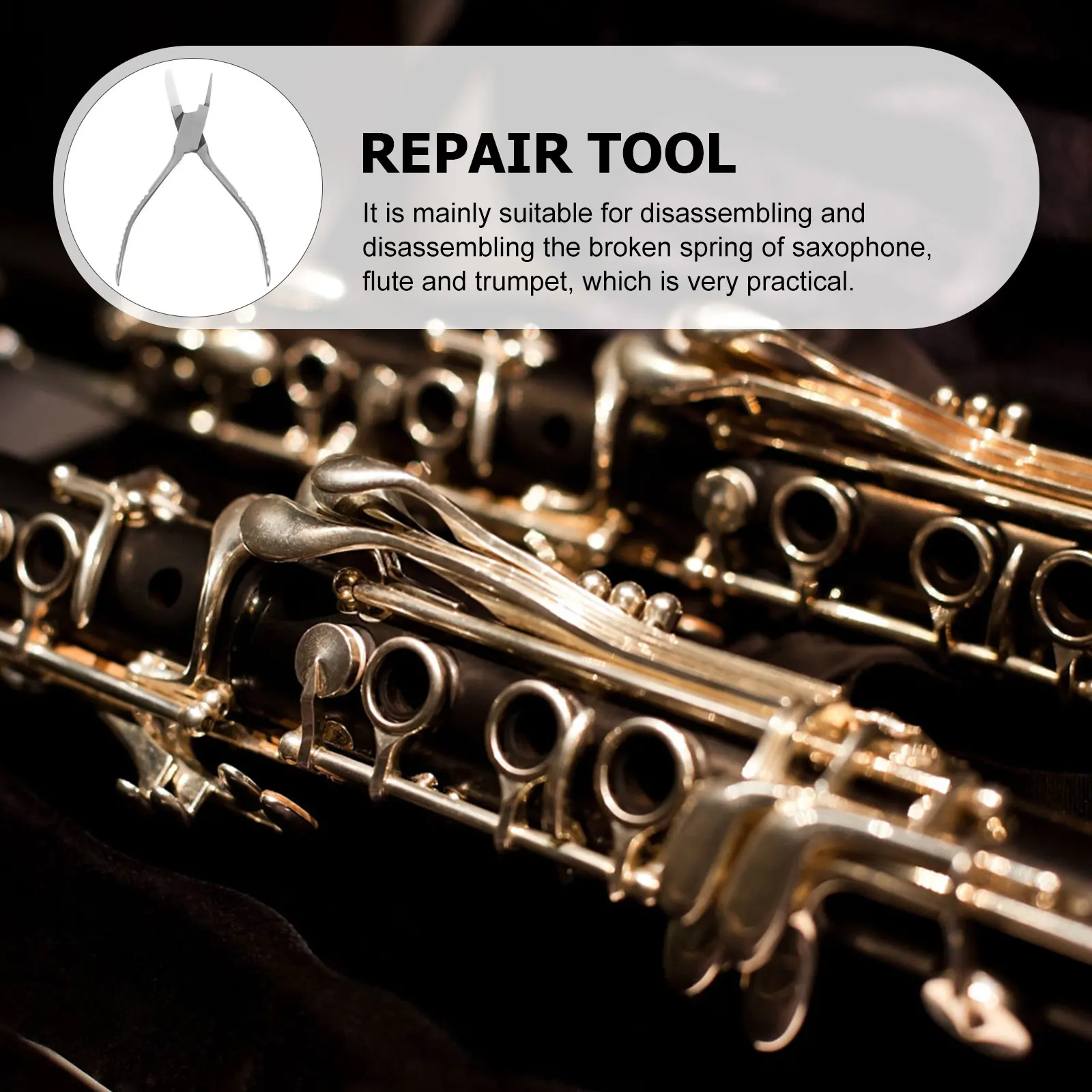 

Tools Broken Spring Removal Pliers Flute Repair Musical Instrument Needle Repairing Silver