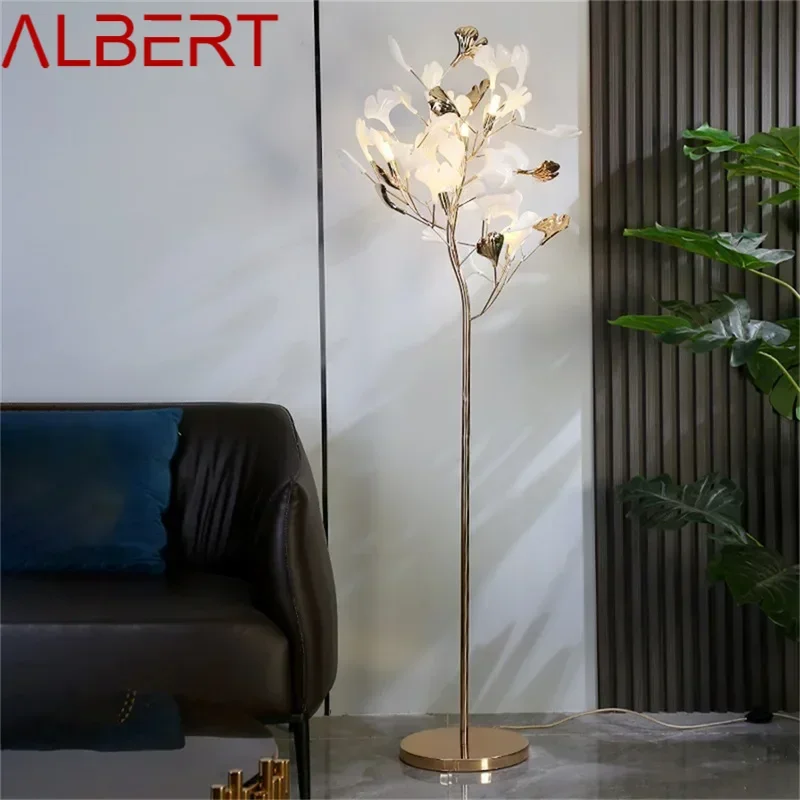 ALBERT Nordic Creative Floor Lamp Ginkgo Flower Shape Light Modern LED Decorative for Home Living Bed Room