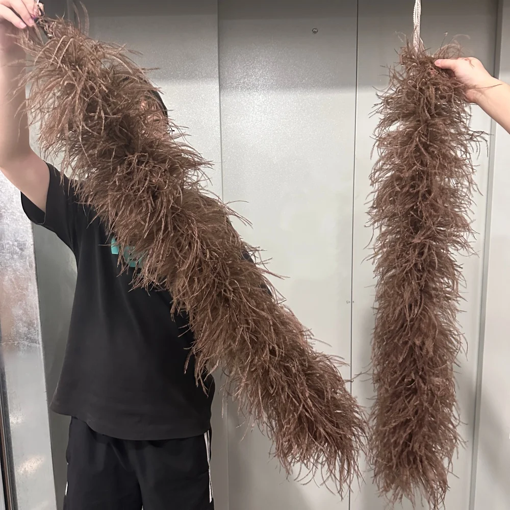 3/4/6/10/15 Ply Ostrich Feather Boa 1M Fluffy Natural Feather Trim Shawl For Wedding Party Costume Dress Sewing DIY Craft Decor