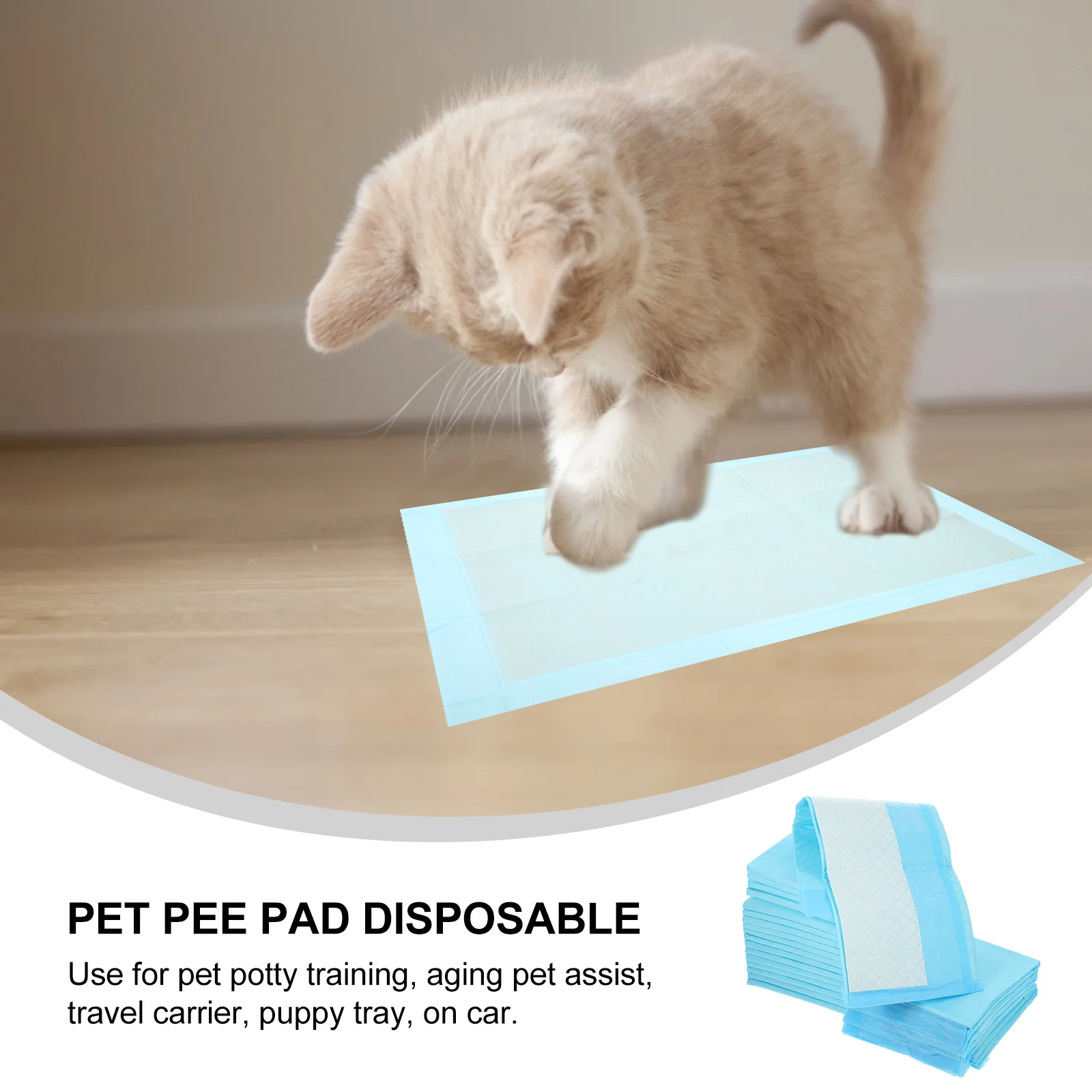 100 Pcs Super Absorbent and Waterproof Dog Puppy Pet Training Mats Pieces Products Pee Pads Cat Senior Non-woven Fabric For