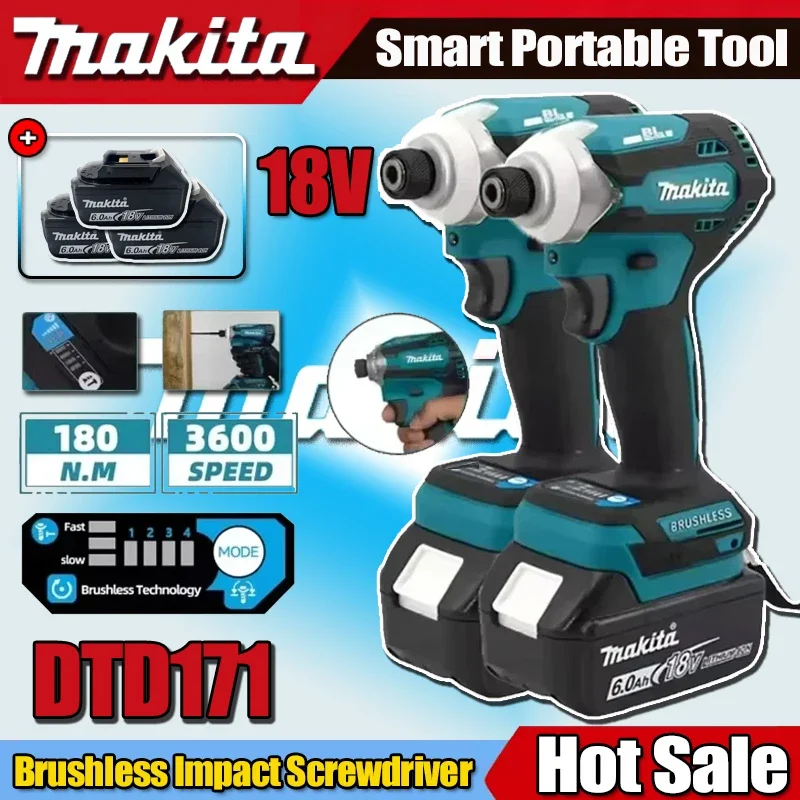 

Makita DTD171 for 18v Impact Driver Cordless Brushless Electric Screwdriver Rechargable Drill Driver Makita Original Power Tool