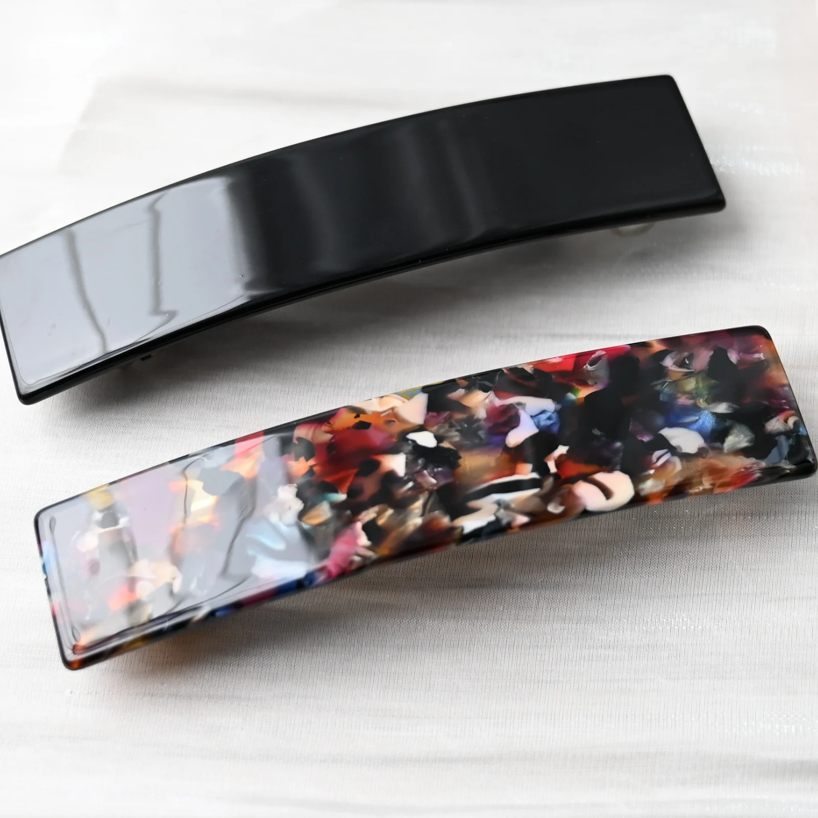 

10cm Long Black Hair clips French Clip Acetate Barrettes for Girls Women Updo Long Hair ELegantHeadwear High Quality Hairclips