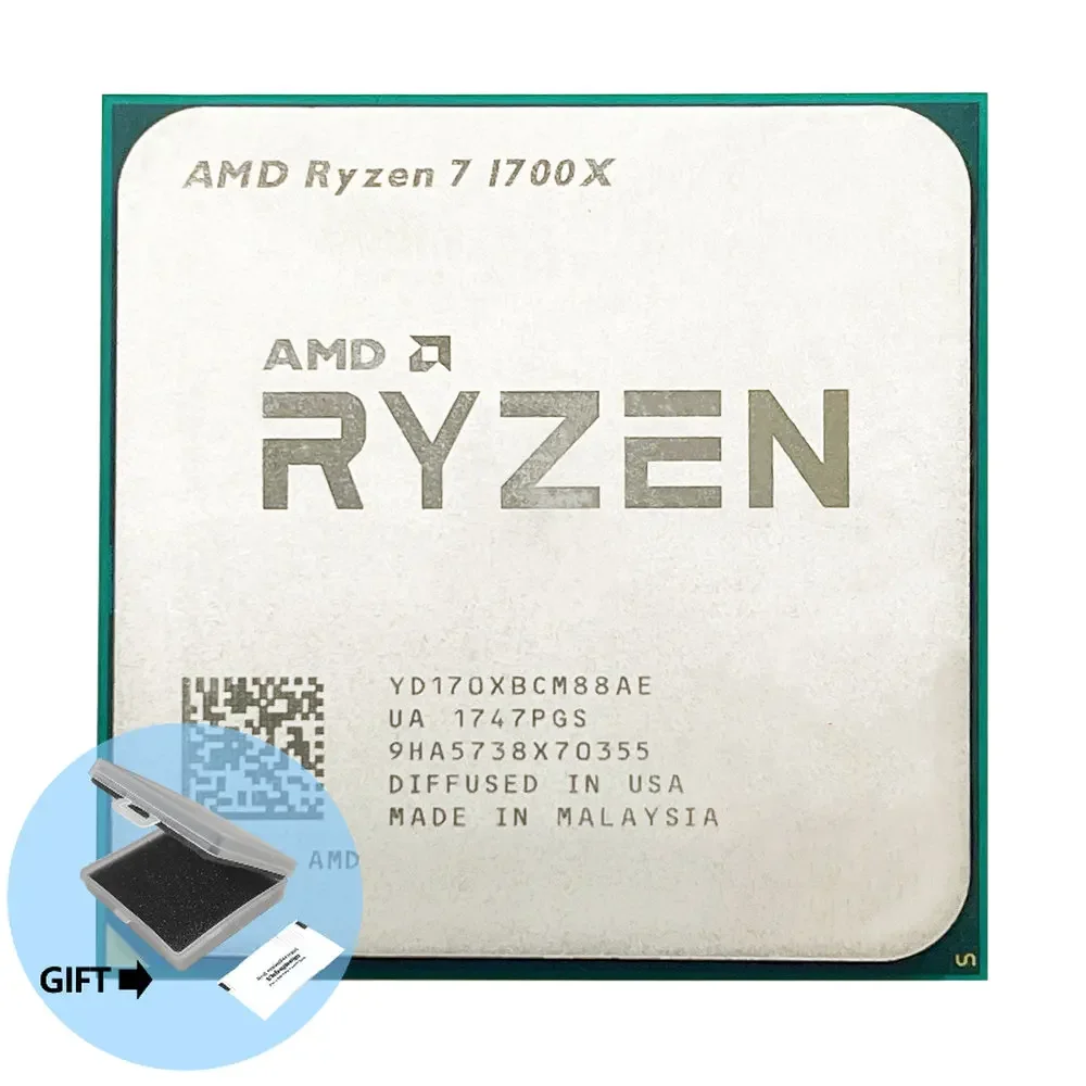 

AMD Ryzen 7 1700X R7 1700X 3.4 GHz Eight-Core CPU Processor YD170XBCM88AE Socket AM4