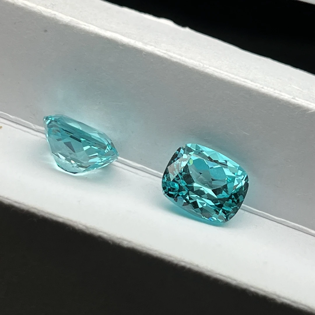 

1PC/Lot Lab Grown 9*11mm Cushion Shape Paraiba Gemstone For Sale