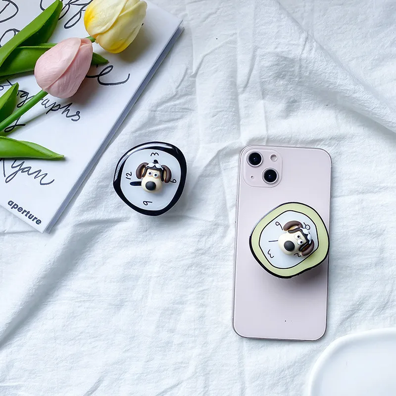 

Часы для собак, щенков, держатель для мобильного телефона, подставка, анти-падение, кольцо на палец, кронштейн для IPhone 15 16, Samsung Huawei, складной Hoder