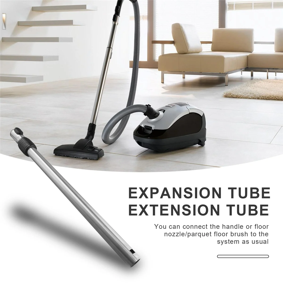 A58E-Tubo di aspirazione telescopico diametro 35 mm con funzione clic, compatibile con aspirapolvere Miele S8, S6, S5, S4