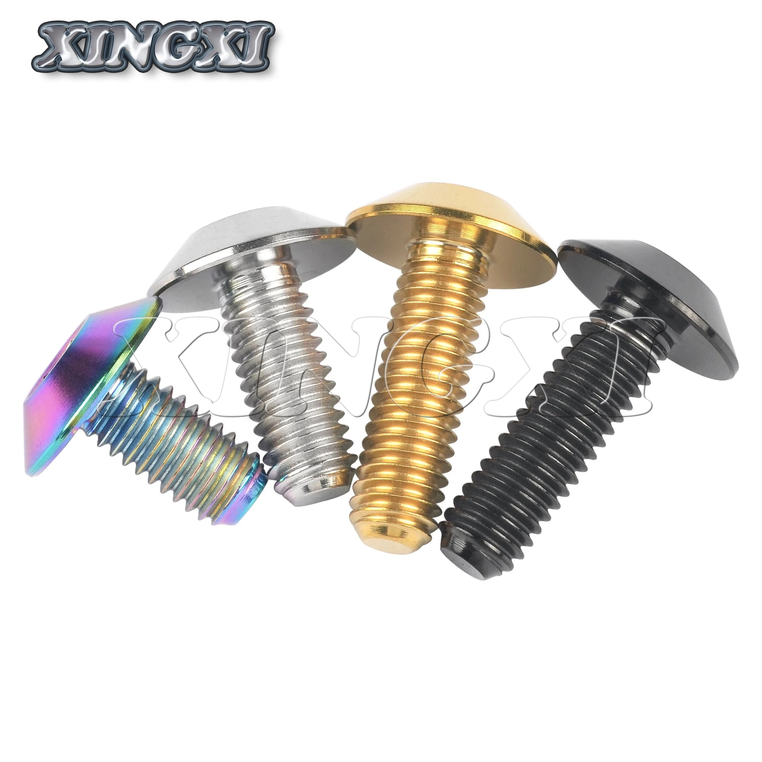 Xingxi Titanium Bolt M6X12 15 20 25 30 35mm Allen Hex Head Ti Screws M6 Bolt for Motor Bike Disc Accessories Fasteners
