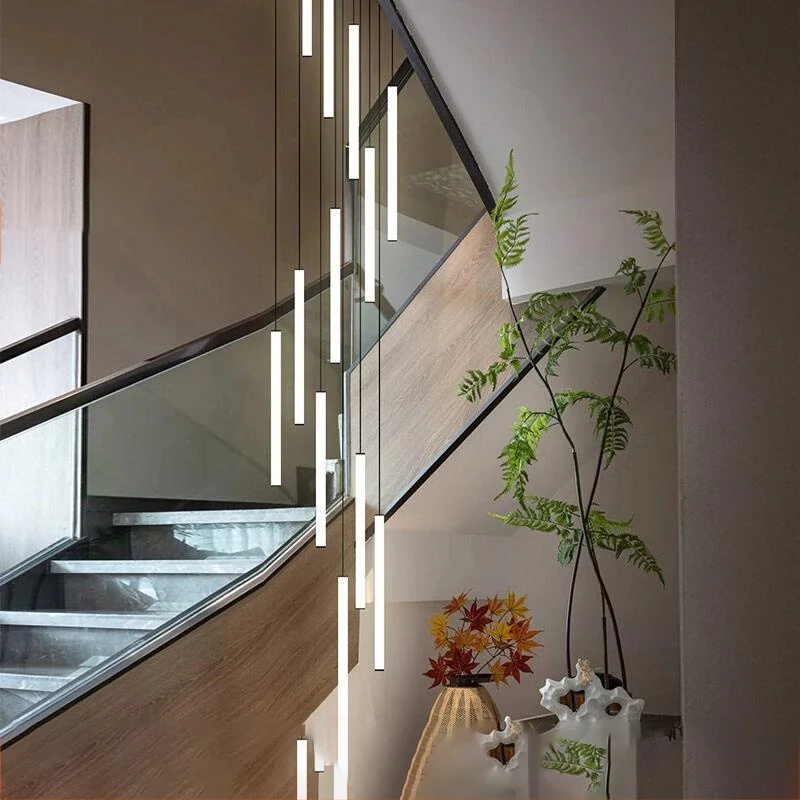 Nordic Stairs LED Long Chandeliers Minimalist Duplex Attic Living Room Kitchen Pendant Lights Home Decoration Ceiling Chandelier image 2