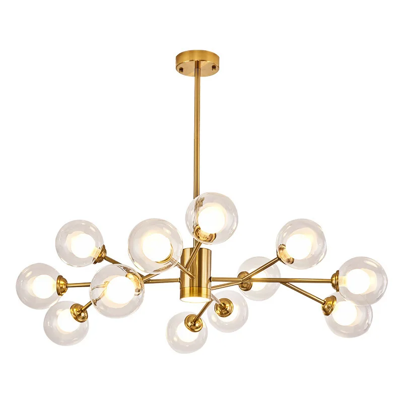 

Современная скандинавская подвесная лампа, золотая лампа, стеклянная люстра, бытовая