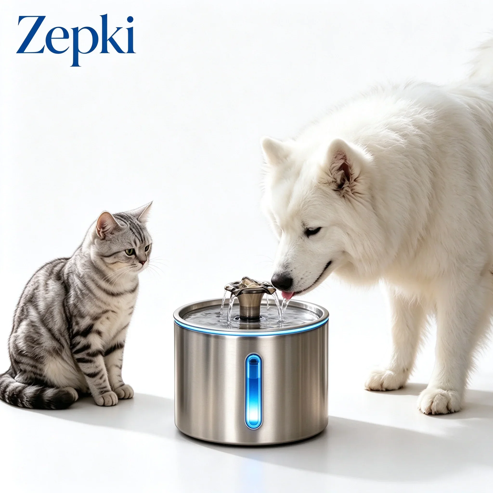 Stainless Steel Pet Water Feeder Cat Automatic Water Fountain USB Electric Mute for Cat Dog Filter Fountain Smart Drinking Bowl