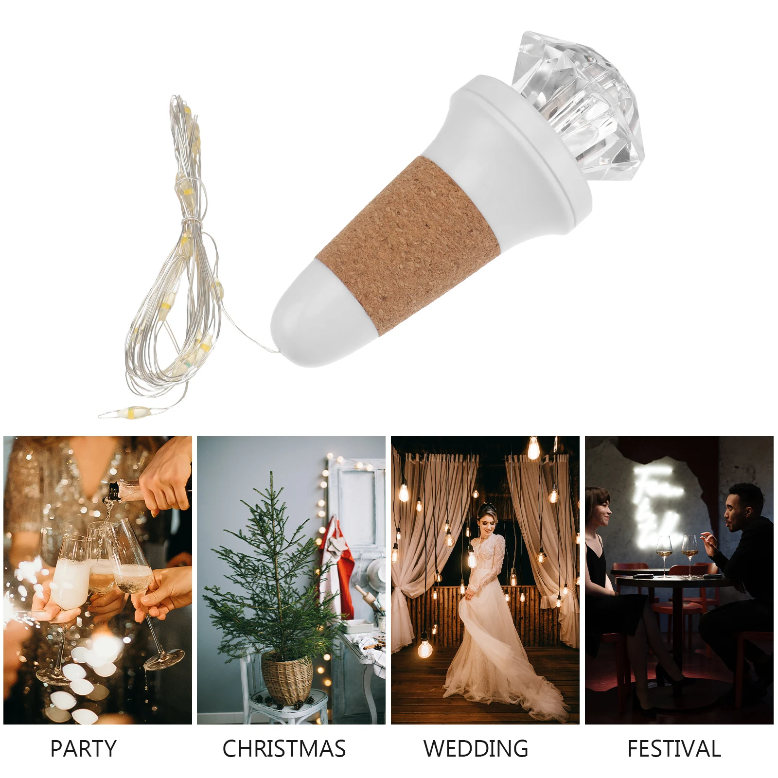 

Corks Glowing Bottle Cap Light Festival Atmosphere Outdoor LED Rechargeable Illuminated