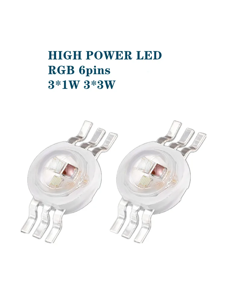 10pcs LED High power LED beads chip RGB 3W 9W RED GREEN BLUE Floodlight Lamp module Stage Lamp bulb parts
