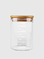 1pc 18.6oz Glass Food Storage Jars ,Glass Storage Containers Clear Glass Food Canister with Bamboo Lid Airtight For Serving Tea,