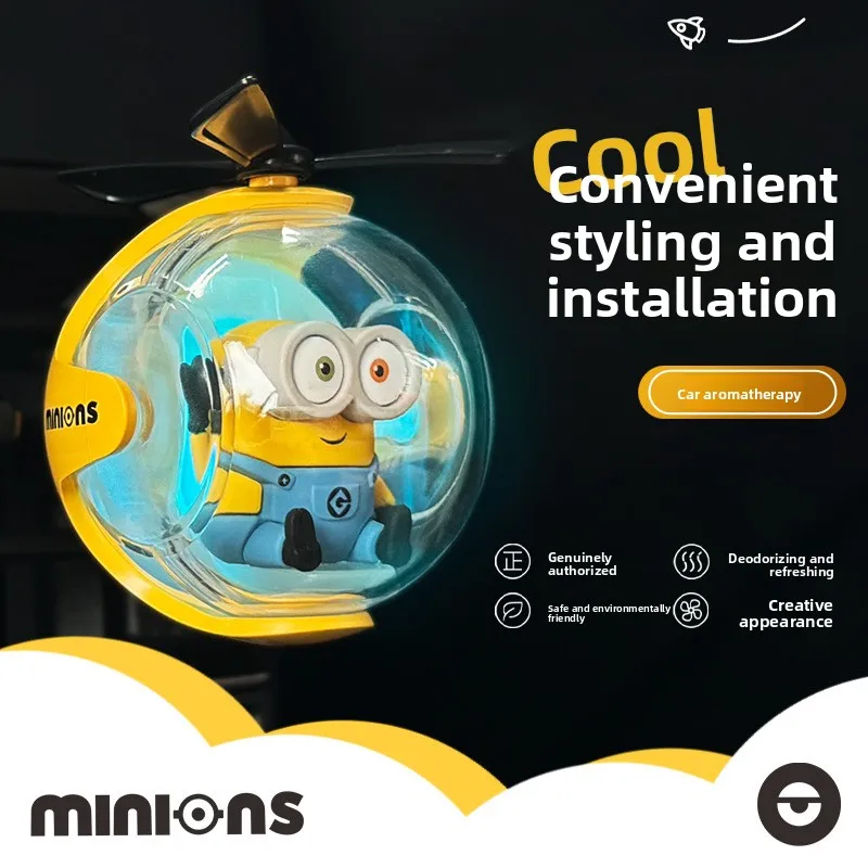 موزع تنفيس هواء للسيارة على شكل كرة طائرة من مينيونز - ديكور داخلي لطيف للسيارة Despicable Me، هدية إبداعية #3