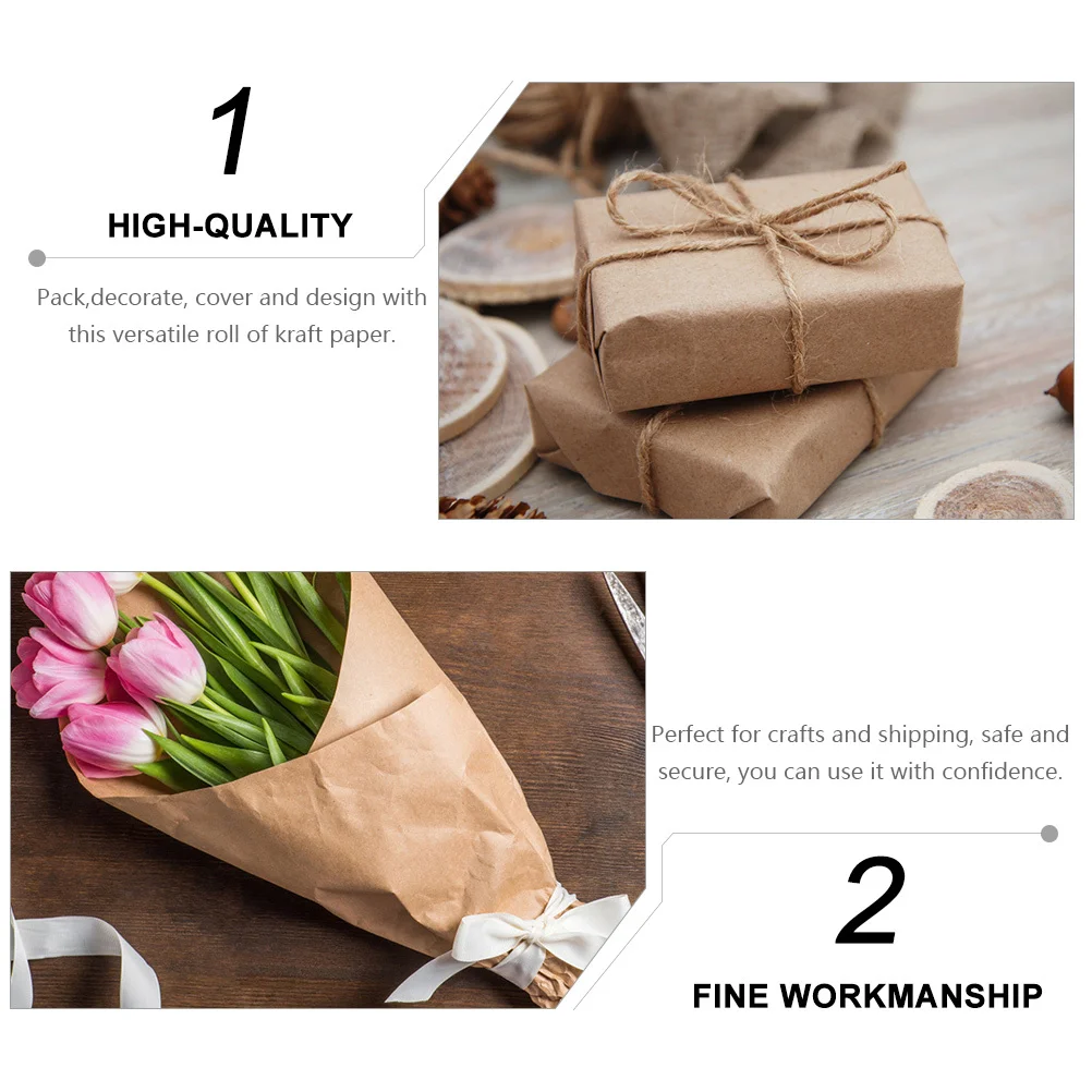 

Kraft Paper Roll 50M Brown Wrapping Paper for Packaging DIY Handicrafts Gift Box Cover Flower Arrangement Craft Supplies