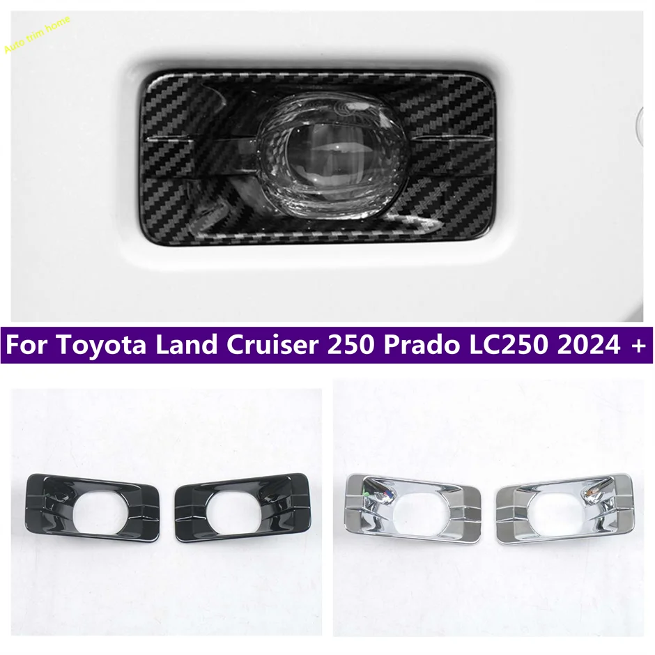 

ABS Shiny/Carbon/Black Car Front Fog Light Lamp Cover Car Foglamp Exterior For Toyota Land Cruiser 250 Prado LC250 2024 2025