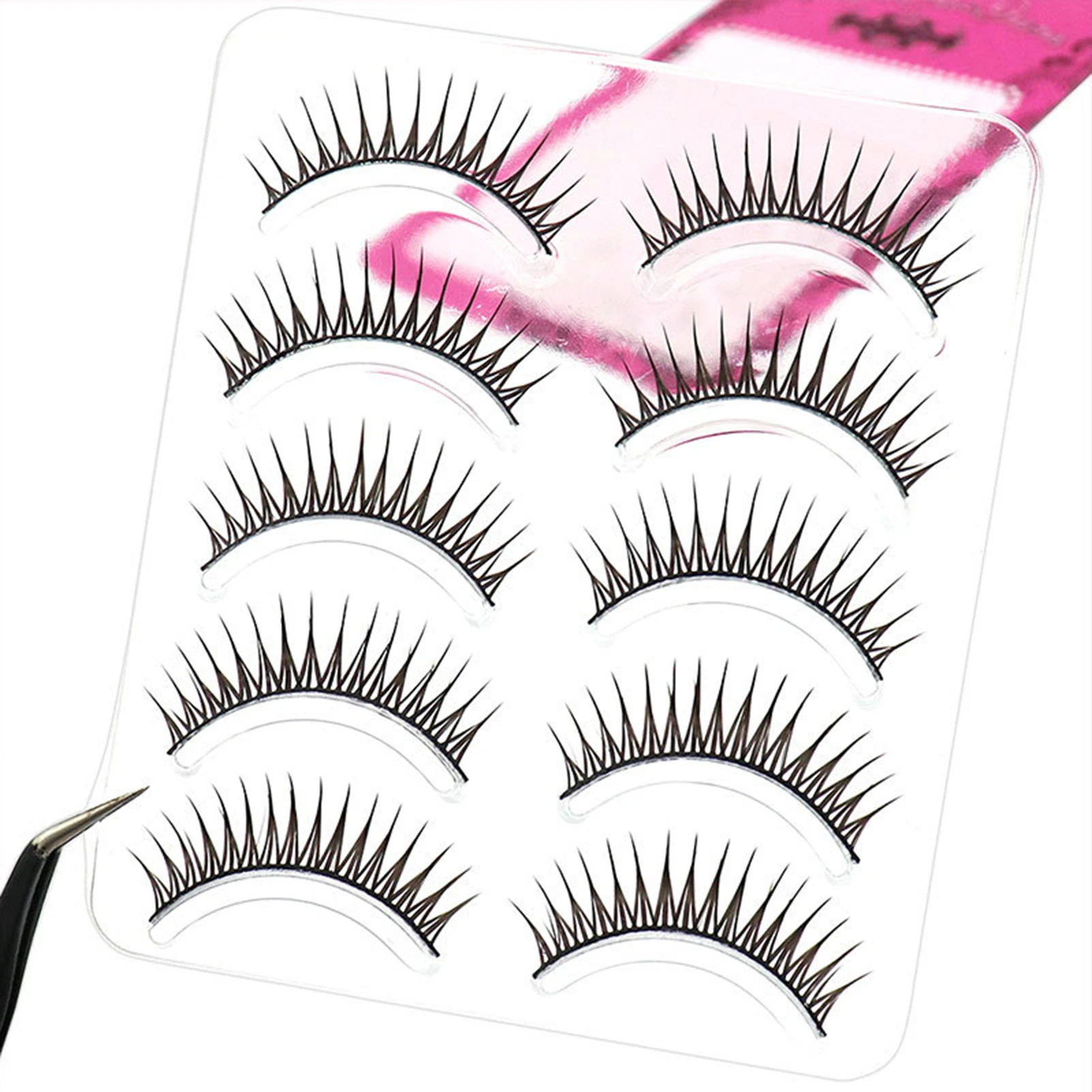 Extensión de pestañas de muñeca en forma de A, pestañas postizas naturales de ojo de gato, maquillaje de Cosplay, pestañas con tira cruzada, pestañas postizas Manga