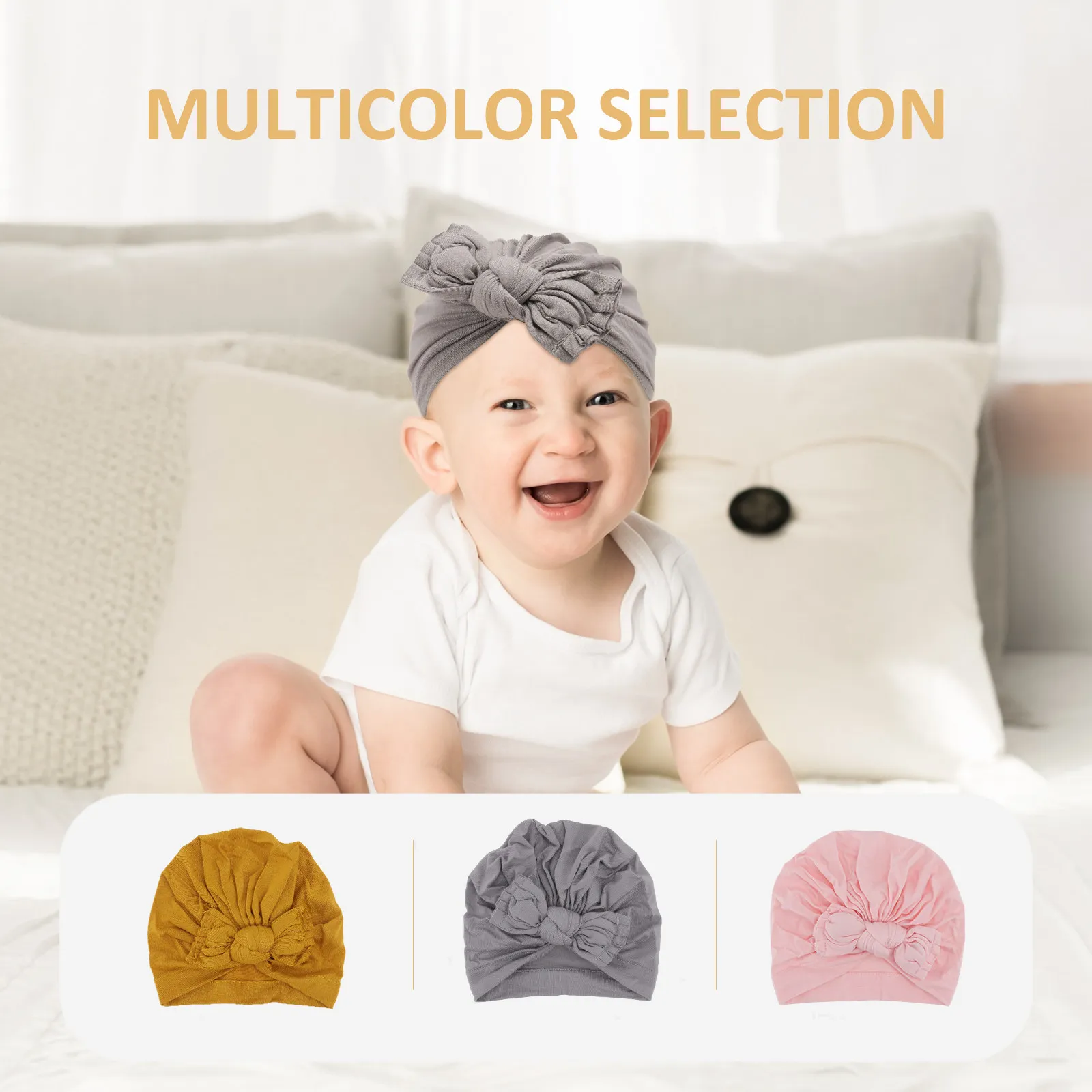 

Комплект из 3 детских шапок-бини с узлом, теплые зимние головные уборы для детей, защита ушей, для активного отдыха, мягкие, удобные, с бантом