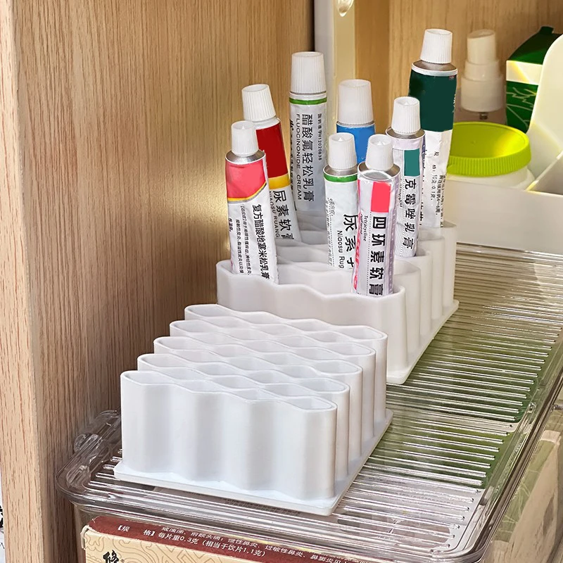 حامل مرهم سطح المكتب حامل مرهم مادة السيليكون مستحضرات التجميل تخزين الرف حامل قلم مقصورة مرهم المنزل المنظم
