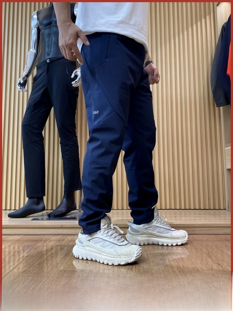 

Outdoor Men's Fce Lined Sports Casual Pants Windproof Water Repellent 3D Tailoring Autumn Winter Skin Friendly Straight Leg