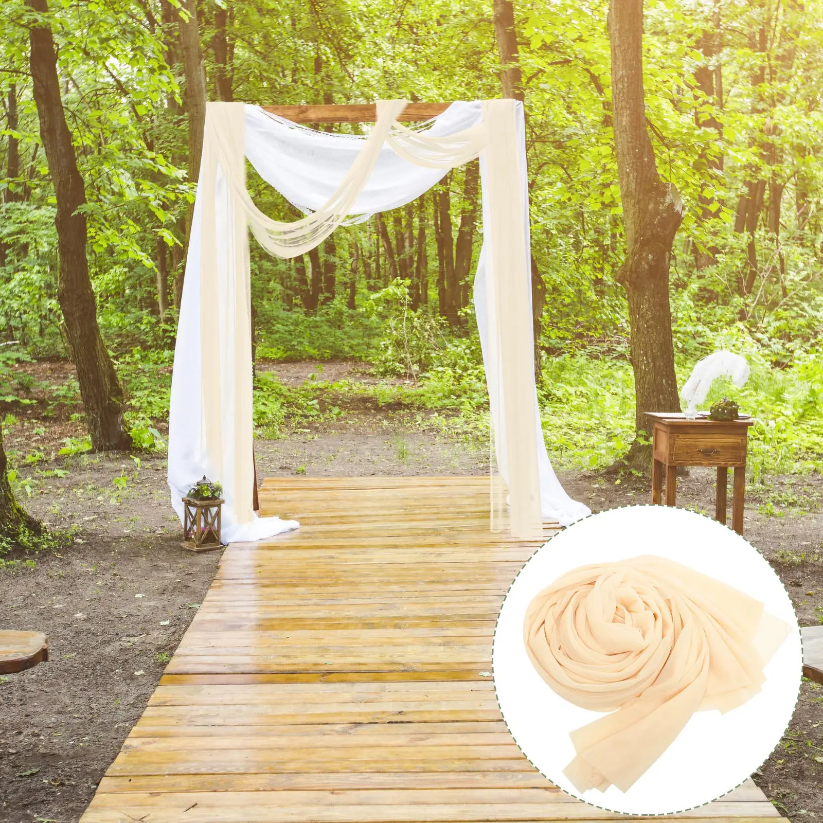 

Wedding Arch Draping Fabric Sheer Backdrop Lightweight Elegant Curtain for Wedding Ceremony Party Ceiling Decor